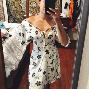 Black & White Flower Summer Dress